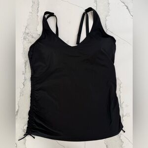Lands' End Women’s Size 12D cup Swimsuit Tankini Top-Black